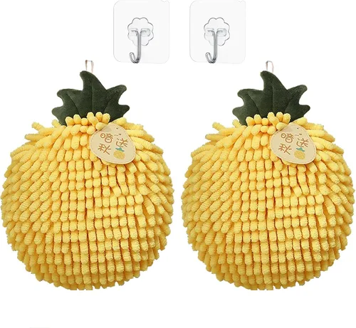 Vista 10 de Juego de 2 toallas de mano de felpilla mullidas para colgar, suaves, absorbentes, de secado rápido, para baño y cocina, toallas de mano suaves