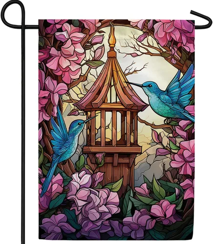 Vista 40 de A Little Rain Gnome Umbrella Garden Flag 12.5" x 18" Double Sided