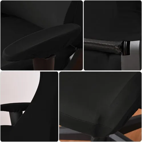 Vista 4 de Beavorty Juego de fundas elásticas para sillas de computadora con protectores de reposabrazos, ajuste elástico para sillas estándar de deportes