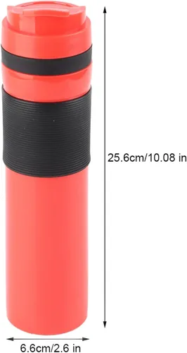 Vista 5 de Acouto Viaje prensa francesa 11.8 fl oz botella portátil té cafetera agua potable taza taza taza para viajar acampar al aire libre rojo