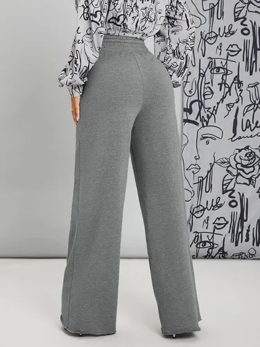 Vista 2 de Floerns Pantalones deportivos largos con cordón y cintura elástica para mujer