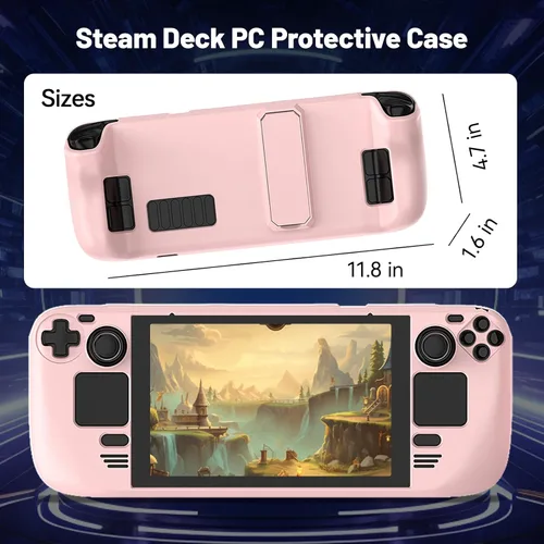Vista 4 de Funda protectora para cubierta de vapor con soporte, carcasa protectora antideslizante para cubierta de vapor hecha de material de PC, accesorios