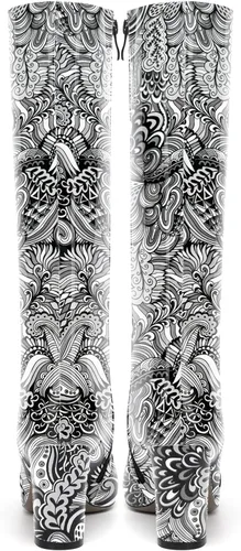 Vista 151 de AMBELIGHT Botas altas hasta la rodilla con cremallera y puntera puntiaguda para mujer, de patente sólida, tacón alto, 3.3 pulgadas