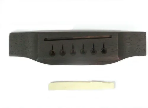 Vista 2 de Piezas de Guitarra Acústica Puente de palisandro con hueso Sillín 2 piezas gbmcr05