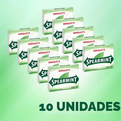 Vista 4 de Spearmint WRIGLEY'S - Goma de mascar, 15 unidades (paquete de 10)