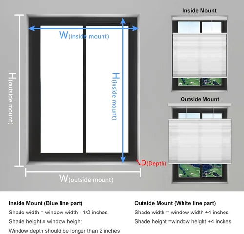 Vista 6 de Changshade - Persianas para filtrado de luz para ventanas, 36 pulgadas de largo x 19 pulgadas de ancho, persianas celulares que bajan y suben
