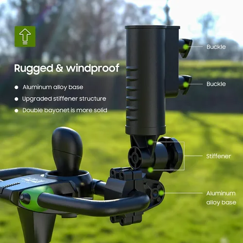 Vista 7 de 10L0L Soporte de paraguas de carrito de golf resistente, súper fuerte, resistente al viento, soporte universal para paraguas para scooter