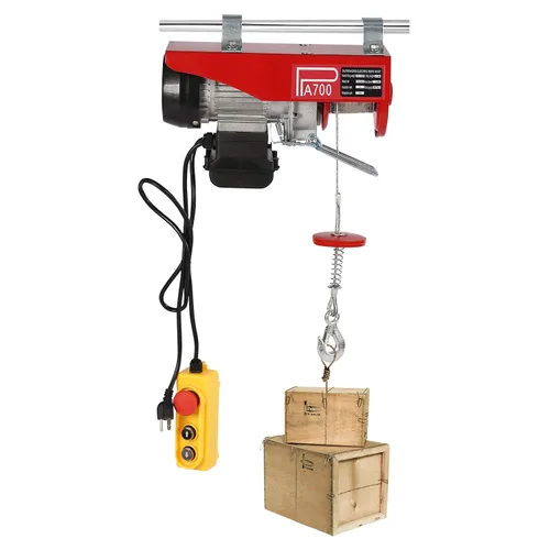 Vista 9 de Polipasto eléctrico de 220 libras, cabrestante eléctrico de 110 V con control remoto con cable de eslingas simples/dobles, elevación eléctrica