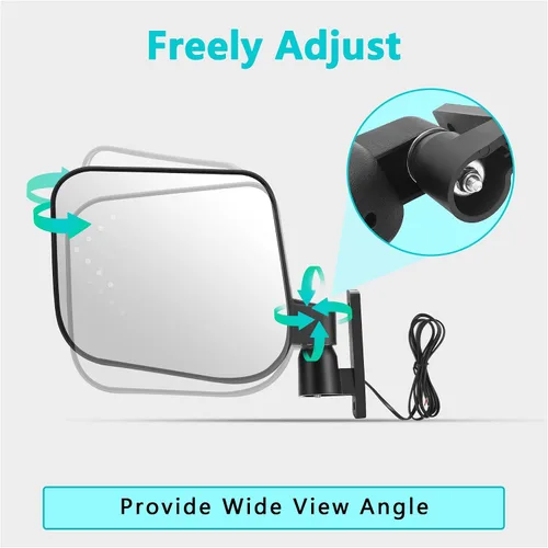 Vista 6 de 10L0L Espejos laterales para carrito de golf con luz intermitente de señal de giro LED conectada al kit de faros, espejo retrovisor universal