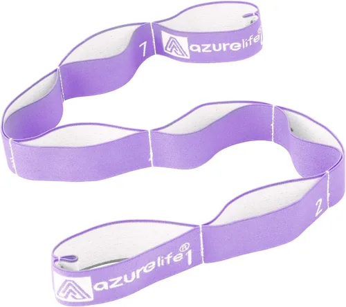 Vista 7 de A AZURELIFE Elastic Yoga Stretching Strap, Multi-Loop Stretch Strap for Physical Therapy, Pilates, Yoga, Dance & Gymnastics Exercise and Flexible