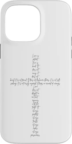 Vista 21 de Funda con cruz cristiana para iPhone 12/12 Pro 1 Corinthians 13
