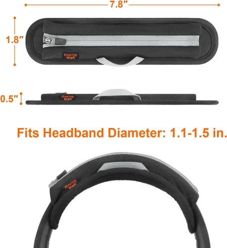 Vista 2 de Funda universal de repuesto para diadema de auriculares, funda de cojín para diadema compatible con Sony, Bose, Beats, JBL Protector de banda