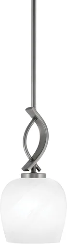 Vista 18 de Toltec Lighting Cavella Stem Colgado Mini colgante, acabado grafito, vidrio de muselina blanca de 4 pulgadas