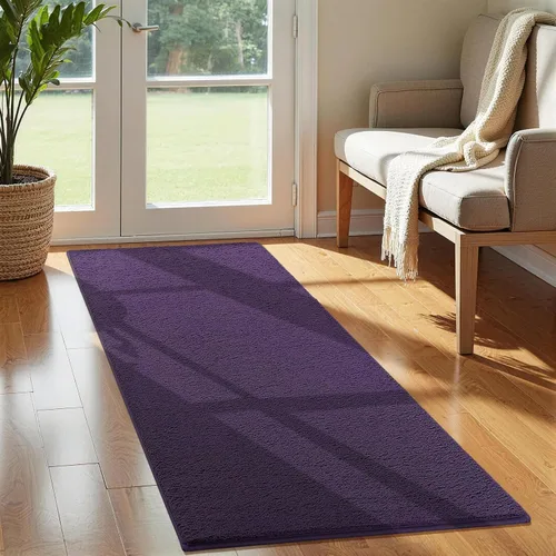 Vista 29 de Vasofe Alfombra de pasillo negra de 2 x 4 pulgadas, alfombra antideslizante de espuma viscoelástica gruesa para interiores, para guardería Negro