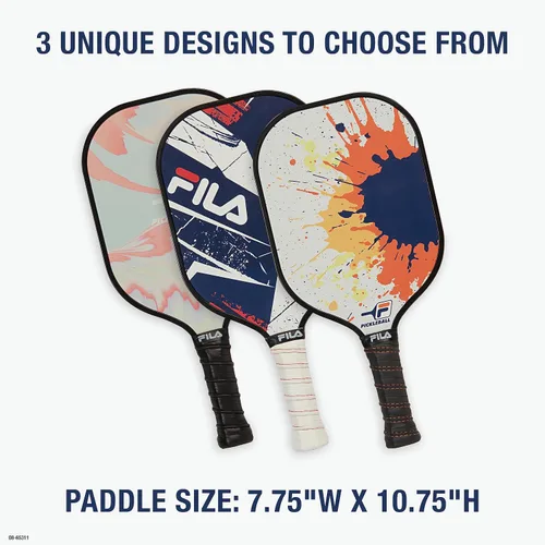 Vista 2 de FILA Accessories - Paleta de pickleball de fibra de vidrio, fibra de vidrio con núcleo de polipropileno de panal, agarre ligero y cómodo, bonitas