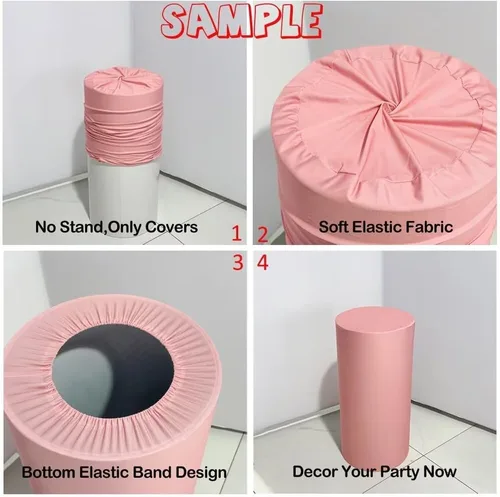 Vista 5 de Fundas de soporte de cilindro con temática de baloncesto para fiestas de cumpleaños de niños, cubierta de pedestal con patrón de cesta, decoración