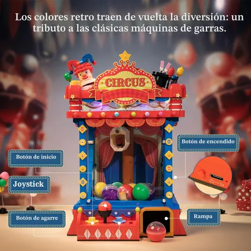 Vista 3 de PANTASY Kit de construcción de máquina de garra de circo retro con luces