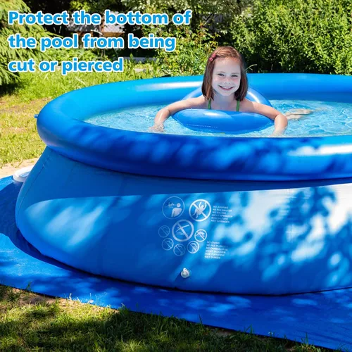 Vista 4 de Aulock Almohadillas de piscina de 16.4 x 16.4 pies para piscina sobre el suelo, lona rectangular impermeable de polietileno para piscinas de 8 a 15