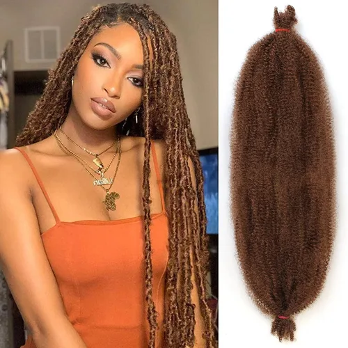Vista 51 de Cabello de Envoltura Pre-Esponjado de 8 Pulgadas, 3 Paquetes, Cabello Afro Twist Pre-Separado Elástico para Locs, Cabello Afro Twist Negro Natural