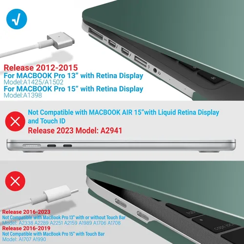 Vista 149 de IBENZER - Compatible con Funda para MacBook Pro de 13 Pulgadas 2015 2014 2013 Finales 2012 A1502 A1425, Carcasa Rígida con Cubierta para Teclado