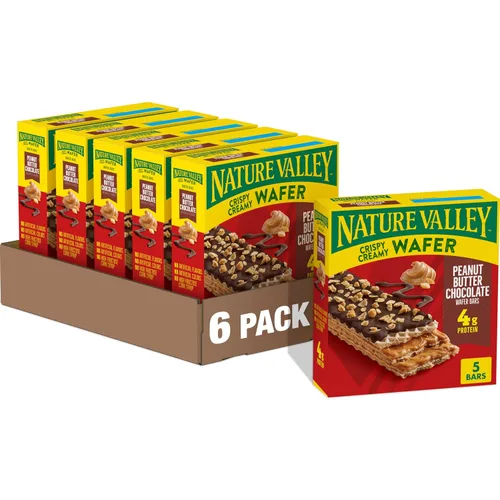 Vista 11 de Nature Valley Barras de Waffle Cremosas y Crujientes, Arándano, Grano Entero, 5 Barras, 6.5 oz