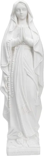 Vista 5 de THE FAITH GIFT SHOP Estatua Blanca Nuestra Señora de Lourdes (24")