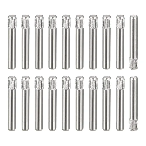 Vista 15 de uxcell Pasadores de acero inoxidable 304 de 0.05 x 0.236 pulgadas, 20 pines de cabeza moleteada con extremo biselado plano, clavijas de madera