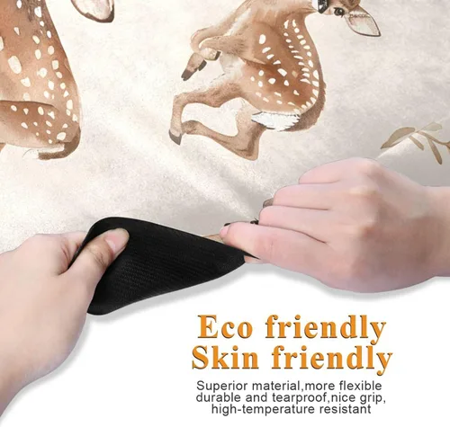 Vista 3 de Deer Yoga Mat Non Slip Thick Kids Eco Friendly Rubber Workout Foldable Yoga Mat Women Exercise