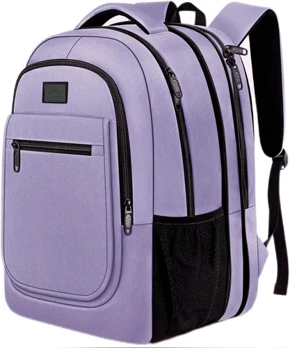 Vista 9 de Mochila para la escuela, mochila universitaria expandible de 15.6 pulgadas para niños y niñas, mochila de viaje antirrobo con puerto de carga USB