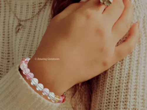 Vista 417 de Amazing Gemstone Crystal Bracelet for Women Men's Gifts - Protection Healing Crystal Bracelet - 8mm Gemstone Beaded Stretchable Bracelet Pulseras