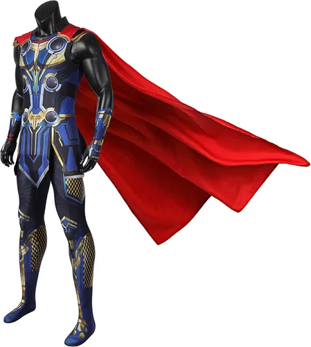 Vista 2 de MODADM Disfraz de superhéroe para adultos, disfraz de superhéroe de cómics, overol de superhéroe para Halloween, traje de cosplay de lujo