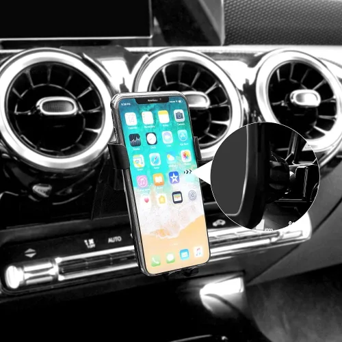 Vista 2 de Soporte de teléfono para automóvil para Benz Clase A 2019-2021 Clase CLA 2020-2021, soporte de teléfono celular apto para tablero de ventilación