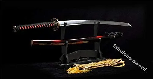 Vista 4 de Espada GLW 41' Sharp 1060 alta acero completo puede cortar árbol japonés Samurai espada Katana