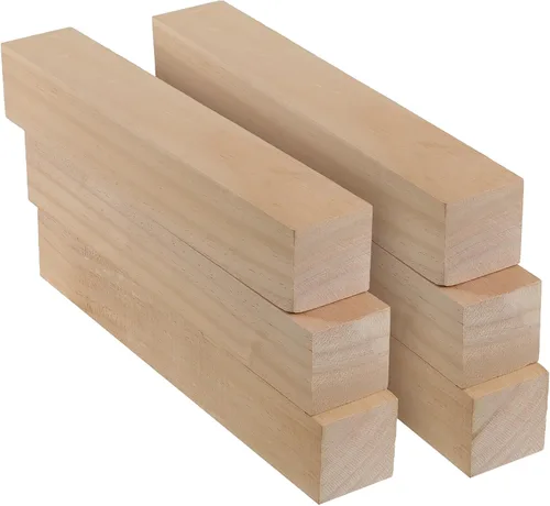 Vista 10 de 8 bloques de tallado de madera de pino de 2 x 2 x 12 pulgadas, rectángulos sin terminar en blanco para tallar bricolaje, arte y manualidades