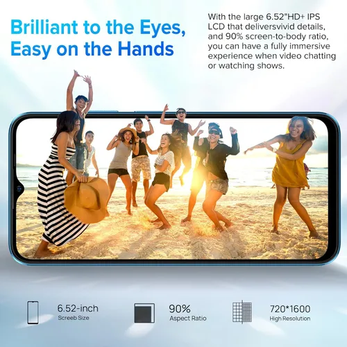Vista 5 de Teléfonos Celulares Ulefone Desbloqueados, Note 16 Pro 12GB + 128GB, 8-Core, Pantalla HD+ de 6.52" Smartphone Desbloqueado, Android 13, 50MP + 8MP