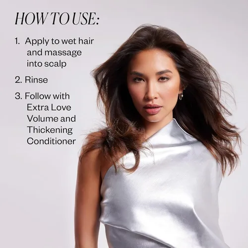 Vista 7 de IGK EXTRA LOVE Champú para volumen y engrosamiento Champú voluminizador para cabello fino y fino Hidrata + apoya el cuidado del cuero cabelludo