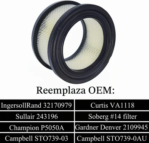 Vista 4 de Filtro de aire 32170979 compatible con limpiador de compresor de aire Ingersol Rand T30 SS5 2340 2475 (paquete de 4)