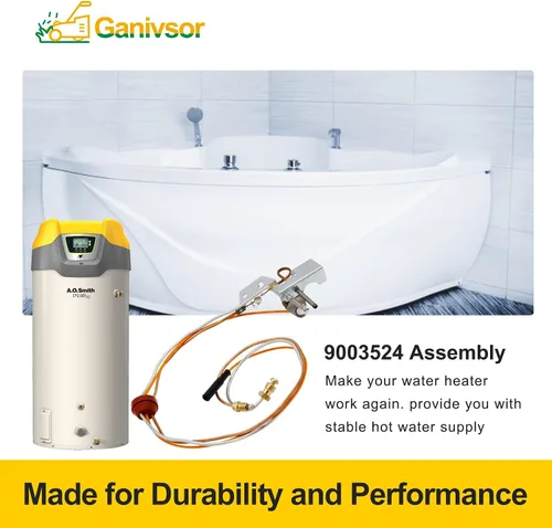Vista 4 de Ganivsor 9003542 Conjunto piloto de gas natural, para calentador de agua 9003542 190 grados C Piloto Asamblea - Compatible con Kenmore, A.O.Smith