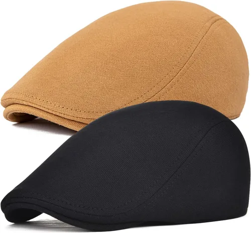 Vista 10 de FEINION Gorra Newsboy de Algodón para Hombre de Ajuste Suave Sombrero de Taxista