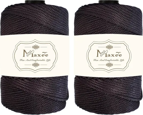 Vista 28 de Cordón de macramé de poliéster de alta calidad de 0.118 in × 218 yardas, 0.118 in, 100% polipropileno, ideal para ganchillo, ganchos de pared
