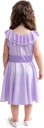 Vista 4 de Little Adventures Vestido de princesa con diseño de flores, lavable a máquina, traje de fiesta y juego de simulación para niños sin purpurina