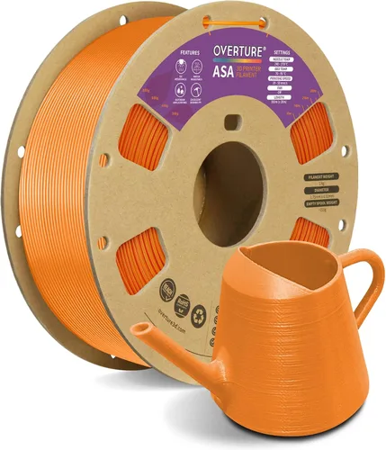 Vista 16 de Filamento OVERTURE ASA de 0.069 in, resistente a los rayos UV y a la intemperie, 2.2 lbs negro
