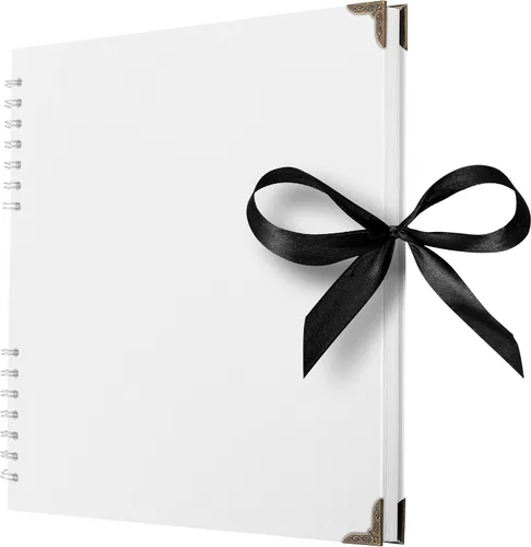 Vista 16 de Bstorify - Álbumes de fotos cuadrados de 36 páginas de 18 x 18 cm, papel kraft negro grueso, 250 g/m², libro de recuerdos, cierre de cinta, ideal