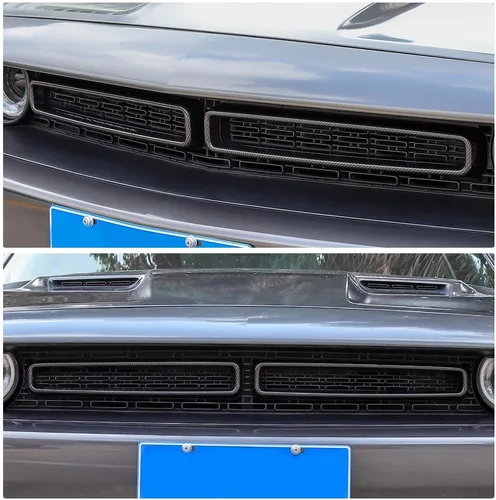 Vista 6 de JeCar Insertos de Parrilla ABS Kit de Embellecedores de Cubierta de Parrilla Accesorios Exteriores Compatibles con Dodge Challenger 2015-2023