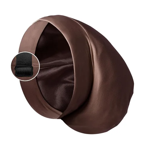 Vista 13 de Gorro de satén con forro de seda, cubierta ajustable para el cabello para mujeres y hombres, gorro de noche para el cuidado de pacientes