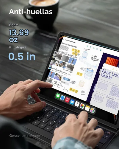Vista 7 de Funda para iPad de 11ª (A16, 2025)/10ª generación con teclado, funda magnética desmontable para teclado Bluetooth inalámbrico para iPad de 10.9