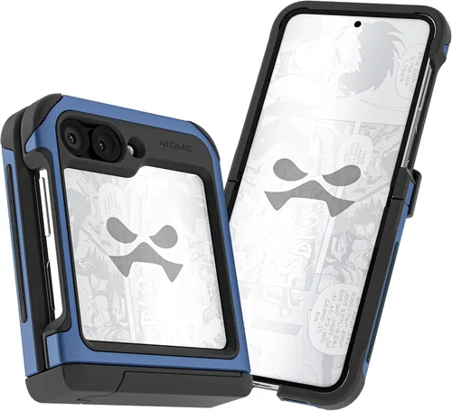Vista 58 de Ghostek Atomic - Funda delgada para Galaxy Z Flip 4, parte trasera de aramida con parachoques de aluminio rojo, funda protectora de doble capa a