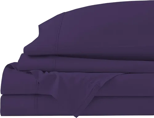 Vista 11 de Juego de cama de 5 piezas, 100% algodón egipcio de 600 hilos, fundas de almohada y sábana bajera con bolsillo extra profundo, ropa de cama suave