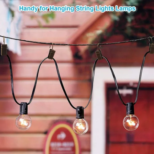 Vista 2 de Coideal Pequeños Ganchos para Cortinas de Bronce, 100 Piezas de Ganchos de Latón Metálico para Colgar Luces de Fiesta, Accesorios para Decoración
