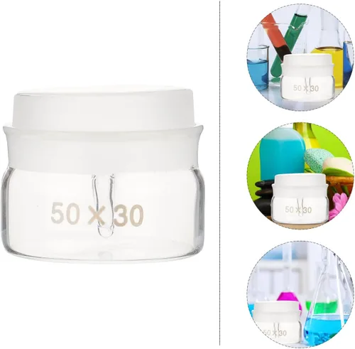 Vista 9 de iplusmile Botella de pesaje de laboratorio con tapa, paquete de 2 frascos de pesaje de vidrio de 1.57 x 1.96 pulgadas, botellas de pesaje científico